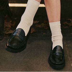 J.Crew Winona Lug Sole Penny Loafers in Spazzolato Leather Women 9